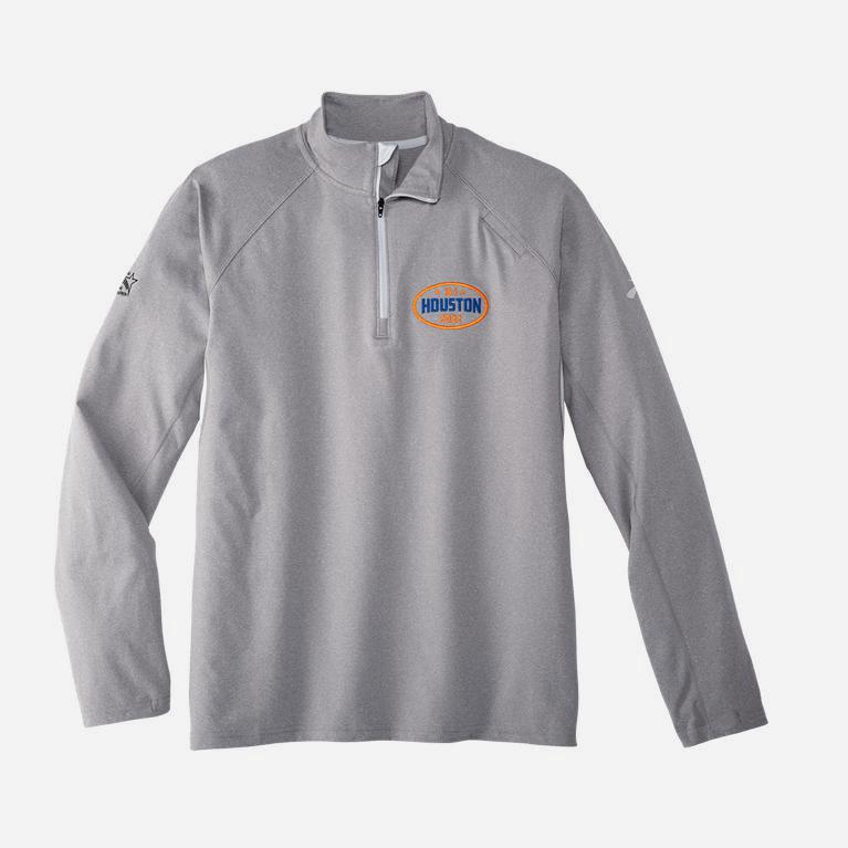 Brooks Houston22 Dash 1/2 Zip Israel - Men's Long Sleeve Running Shirt - Heather Ash/13.1 Houston/Gr